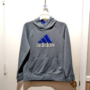 Youth ADIDAS great and blue pullover hoodie. Large